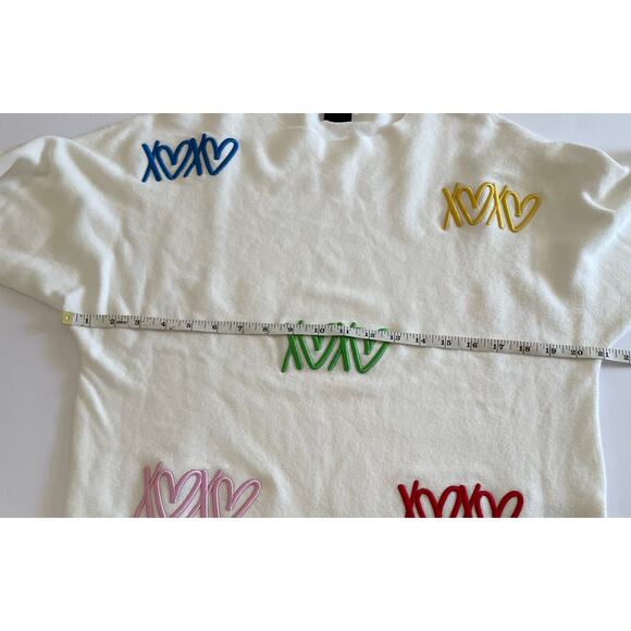 Aaeda XOXO Heart Pullover Eggshell Sweater Size Medium‎ - Picture 6 of 12
